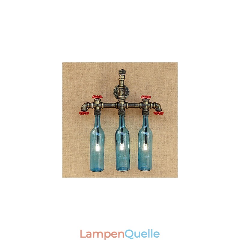 Retro Industrielle Wind Schalter Wasserflasche Wandleuchte Wandleuchte Blau