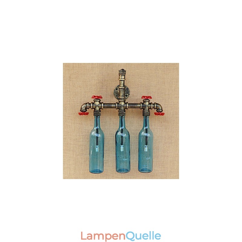 Retro Industrielle Wind Schalter Wasserflasche Wandleuchte Wandleuchte Blau