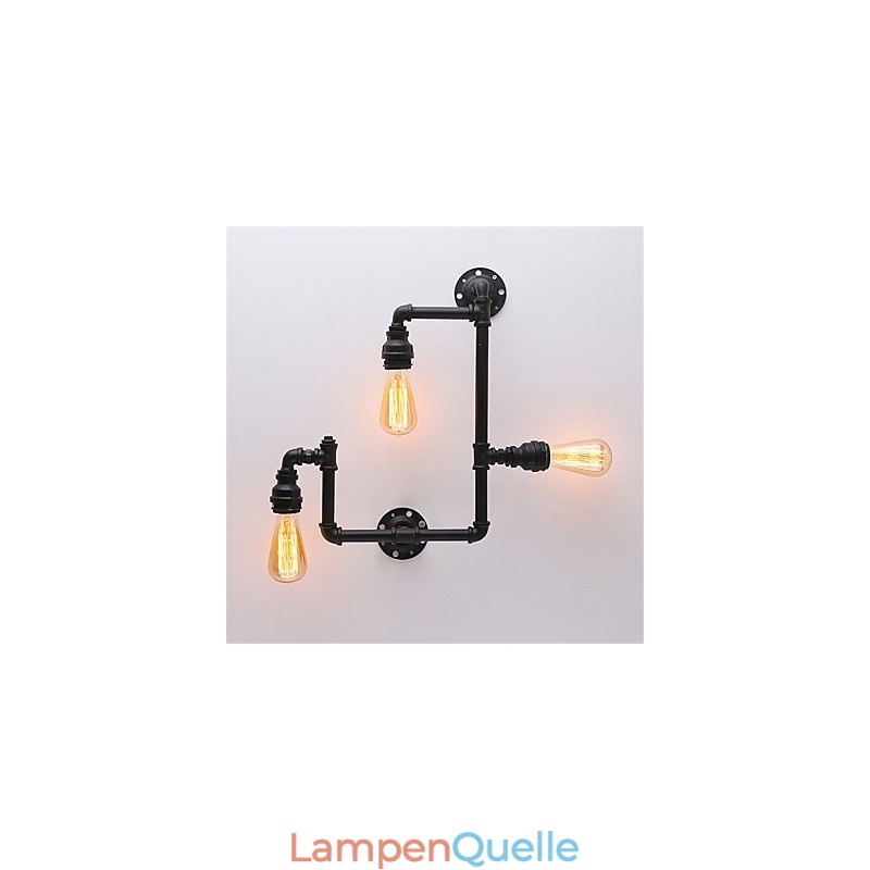 3 Köpfe Vintage Industrielle Rohr Wandleuchten Schwarz Kreative Lichter Restaurant Cafe Bar Dekoration Beleuchtung