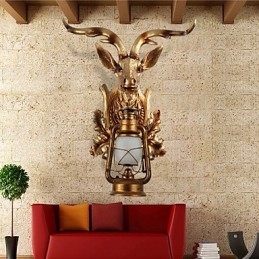 Modernes, zeitgenössisches, traditionelles, klassisches, rustikales Lodge-Gemälde für Umgebungslicht im Mini-Stil