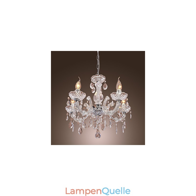 Upligh Chrom Deckenleuchte Kerze Licht Acryl Leuchte Kronleuchter Anhänger