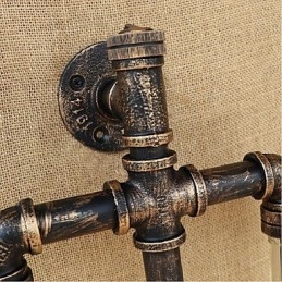 Amerikanischen Themen Restaurant Bar Eisen Mit Schalter Wasser Rohr Wein Flasche Wand Lampe Bernstein