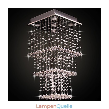 Moderne zeitgenössische Kristall galvanisierte Metall Flush Mount