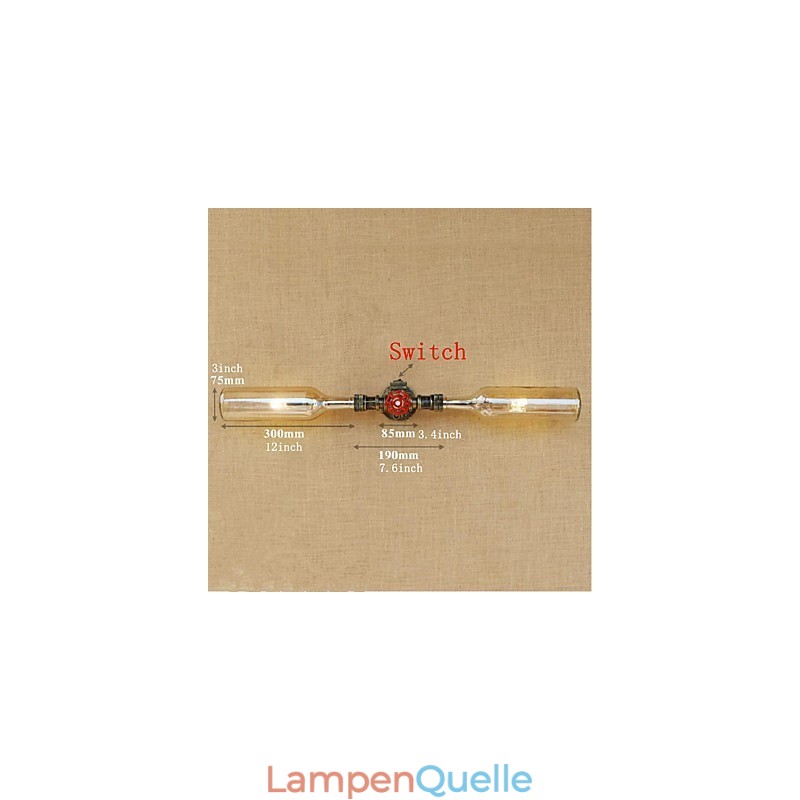 Retro American Village Creative Industry Wind Designer Wasserflasche Wandleuchte Wandleuchte Bernstein