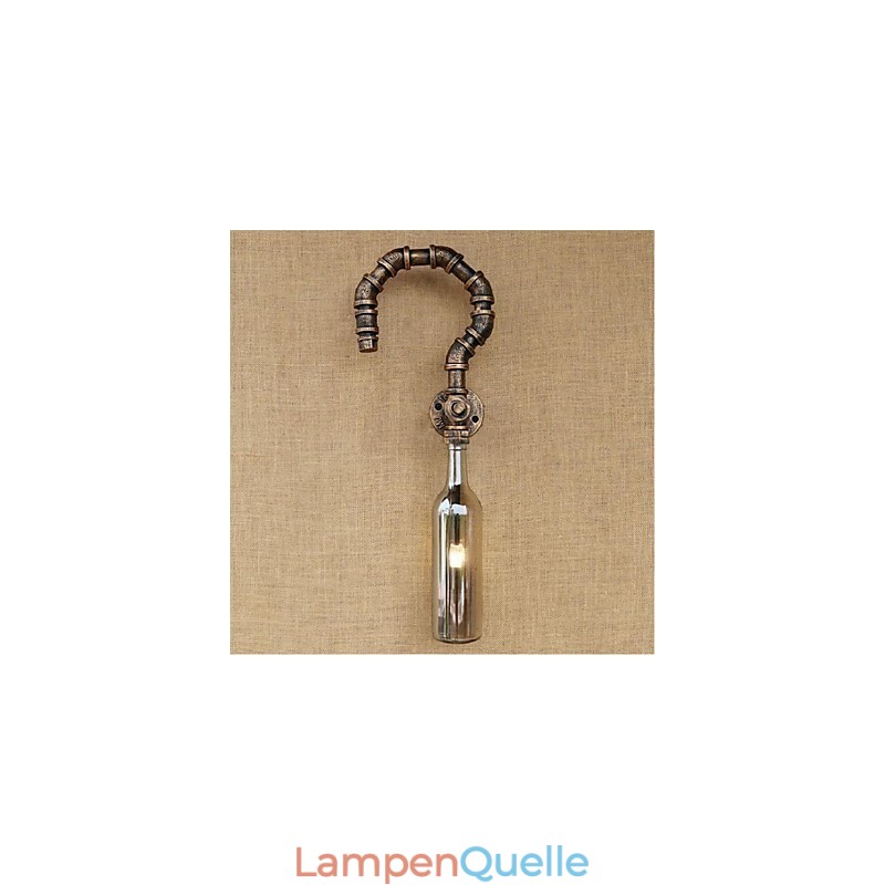 Retro American Village Creative Industry Wind Designer Wasserflasche Wandleuchte Wandleuchte Grau