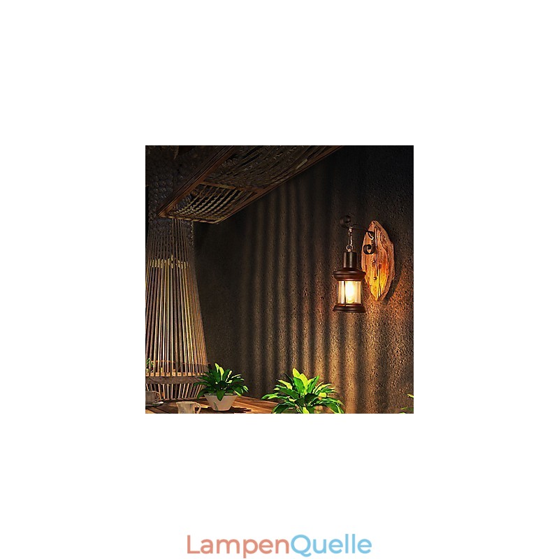 Einkopf-Industrie-Vintage-Retro-Wandleuchte aus Holz und Metall, Farbe zum Dekorieren von Wandleuchten im Home-Hotel-Korridor