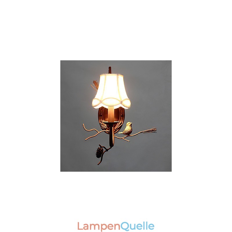 Nordamerikanische Vintage-Wandlampe aus Metall mit Vogel und Tannenzapfen aus Kunstharz, passend für die Wandleuchte im Wohnzimmer und Esszimmer