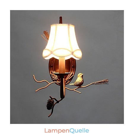 Nordamerikanische Vintage-Wandlampe aus Metall mit Vogel und Tannenzapfen aus Kunstharz, passend für die Wandleuchte im Wohnzimmer und Esszimmer