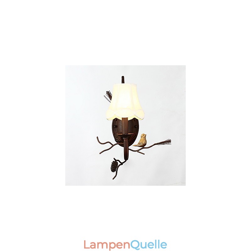 Nordamerikanische Vintage-Wandlampe aus Metall mit Vogel und Tannenzapfen aus Kunstharz, passend für die Wandleuchte im Wohnzimmer und Esszimmer