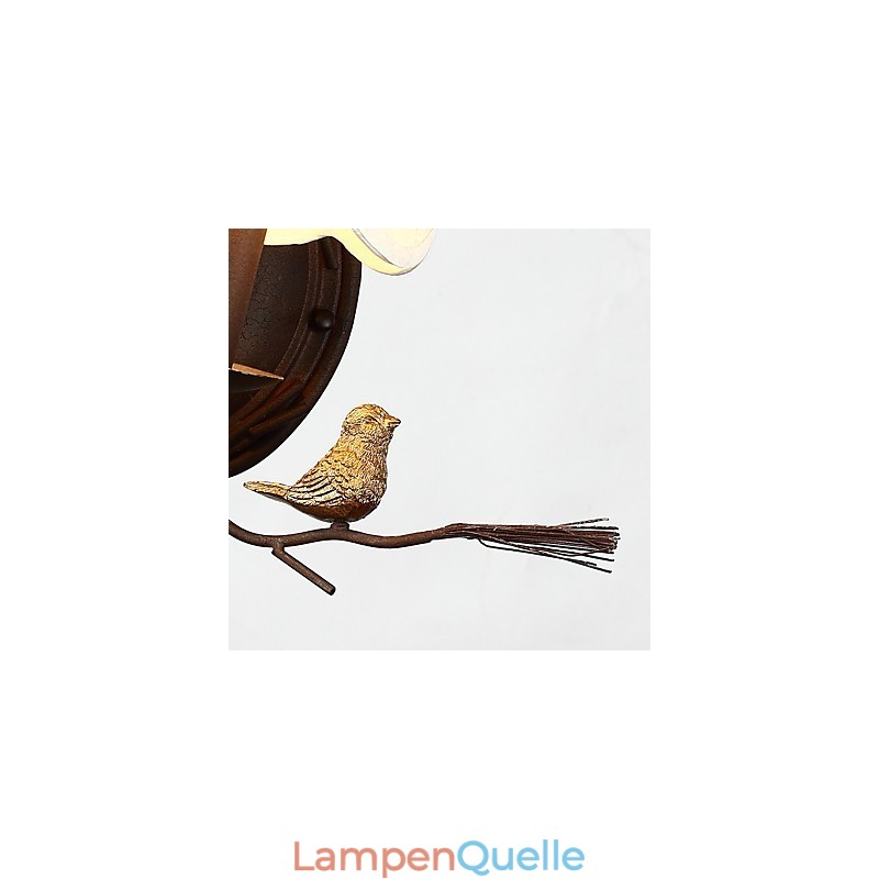 Nordamerikanische Vintage-Wandlampe aus Metall mit Vogel und Tannenzapfen aus Kunstharz, passend für die Wandleuchte im Wohnzimmer und Esszimmer