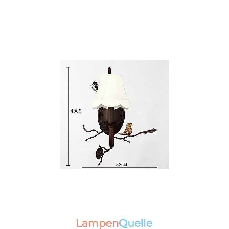 Nordamerikanische Vintage-Wandlampe aus Metall mit Vogel und Tannenzapfen aus Kunstharz, passend für die Wandleuchte im Wohnzimmer und Esszimmer