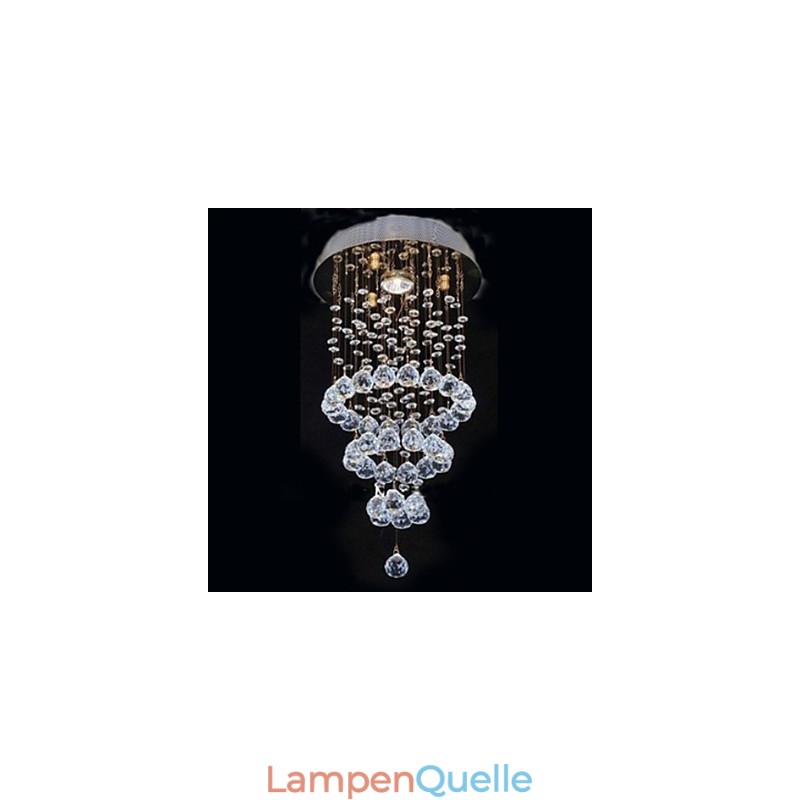 Moderne zeitgenössische Kristall galvanisierte Metall Flush Mount