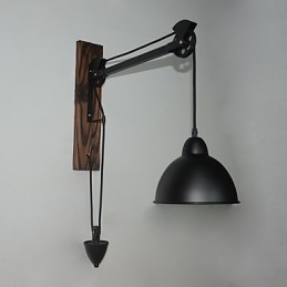 Amerikanischen land stil wand lampe retro kreative Holz pulley wand lampe