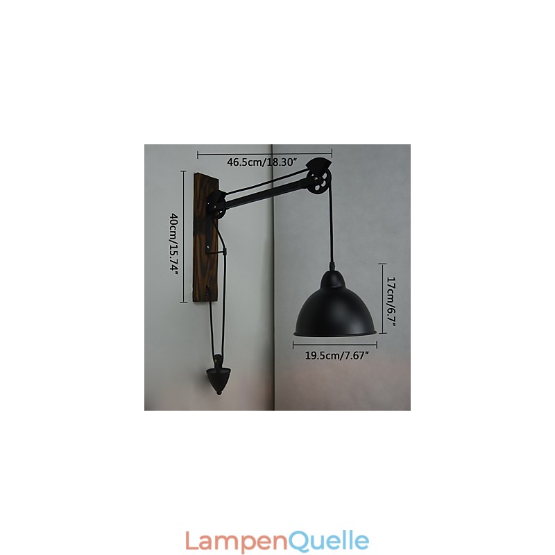 Amerikanischen land stil wand lampe retro kreative Holz pulley wand lampe