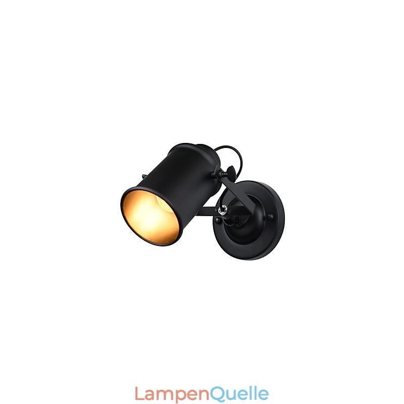 Wandleuchte aus lackiertem Stahl, dumme schwarze amerikanische Kaffeedekoration, Retro-Wandleuchte, Lichtschwertlampe an der Wand