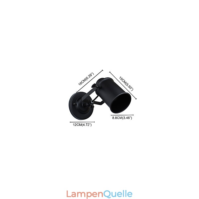 Wandleuchte aus lackiertem Stahl, dumme schwarze amerikanische Kaffeedekoration, Retro-Wandleuchte, Lichtschwertlampe an der Wand