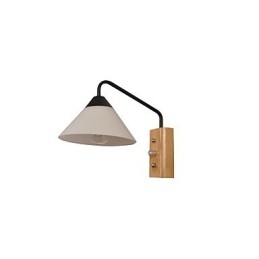 Einfache Wandlampe, Nachttischlampe mit Glasschirm und Massivholz für Schlafzimmer, Kommode, Wohnzimmer, Babyzimmer, Studentenwohnheim, Couchtisch, Bücherregal