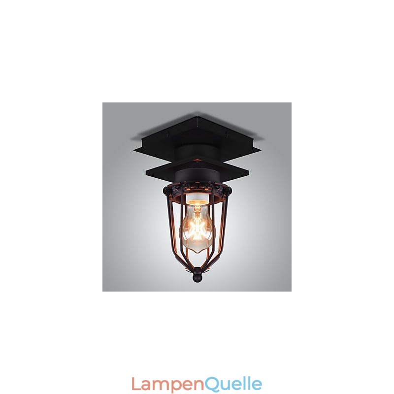 Retro Schmiedeeisen Wandleuchte Einzelkopf Antike Reminiszenzlampe Loft Amerikanische Eisen Vintage Kleine Käfige Deckenleuchte