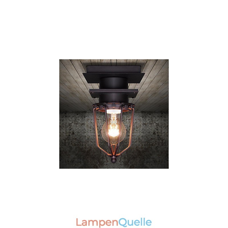 Retro Schmiedeeisen Wandleuchte Einzelkopf Antike Reminiszenzlampe Loft Amerikanische Eisen Vintage Kleine Käfige Deckenleuchte