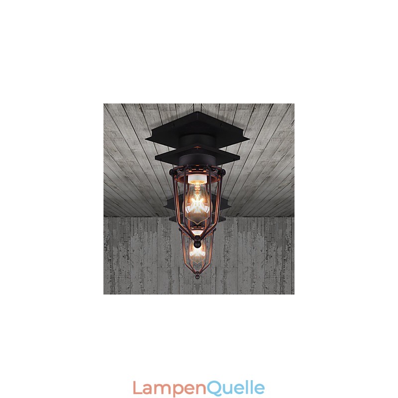Retro Schmiedeeisen Wandleuchte Einzelkopf Antike Reminiszenzlampe Loft Amerikanische Eisen Vintage Kleine Käfige Deckenleuchte