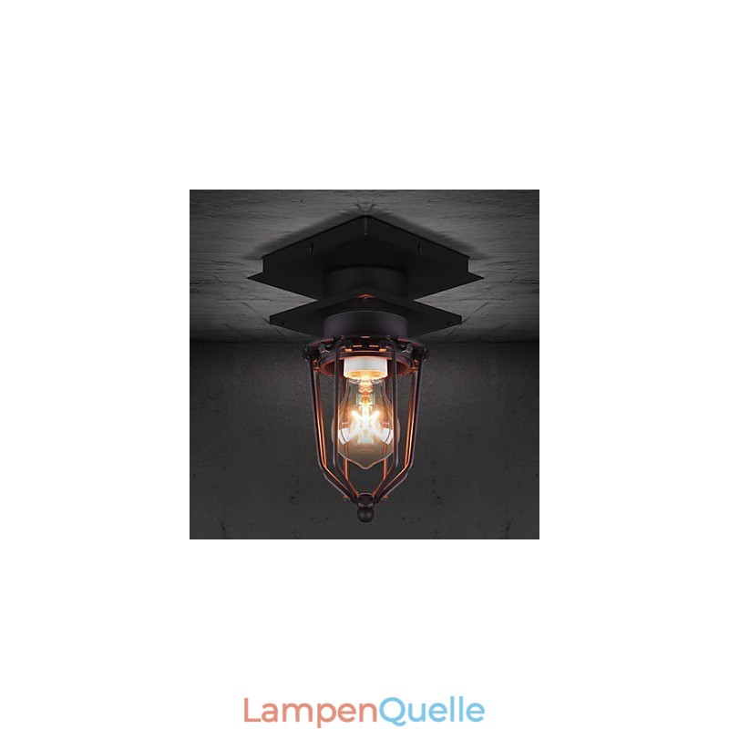 Retro Schmiedeeisen Wandleuchte Einzelkopf Antike Reminiszenzlampe Loft Amerikanische Eisen Vintage Kleine Käfige Deckenleuchte