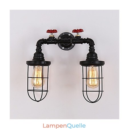 2 Köpfe Retro Industrielle Rohrwandleuchten Einfache Loft Schwarz Vogelkäfig Metall Esszimmer Küche Bar Café Dekoration Beleuchtung 2 Köpfe Retro Industrielle Rohrwandleuchten Einfache Loft Schwarz Vogelkäfig Metall Esszimmer Küche Bar Café Dekoration Beleuchtung