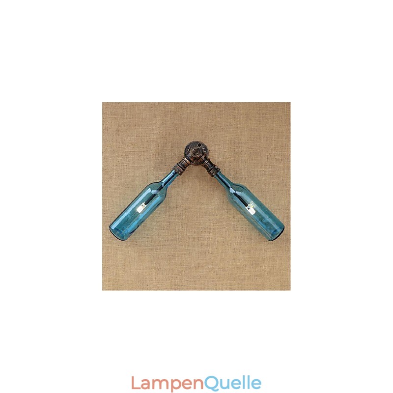 Retro American Village Creative Industry Wind Designer Wasserflasche Wandleuchte Wandleuchte Blau