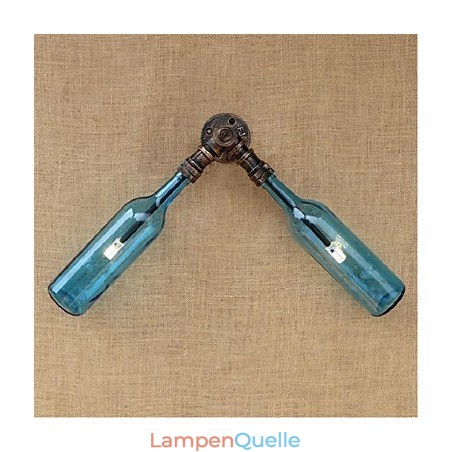 Retro American Village Creative Industry Wind Designer Wasserflasche Wandleuchte Wandleuchte Blau Retro American Village Creative Industry Wind Designer Wasserflasche Wandleuchte Wandleuchte Blau
