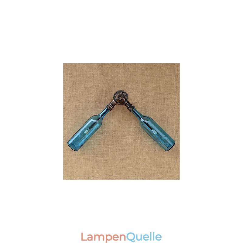 Retro American Village Creative Industry Wind Designer Wasserflasche Wandleuchte Wandleuchte Blau