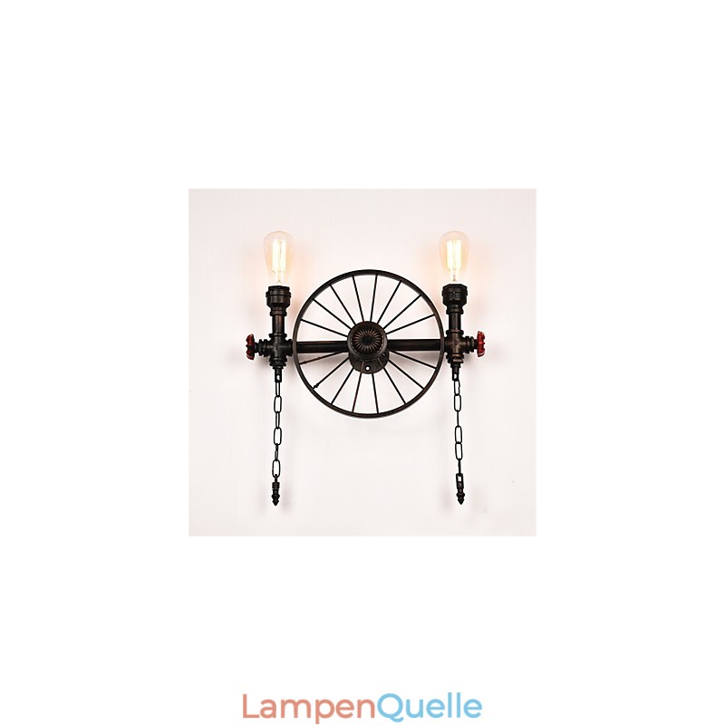 Vintage Industrielle Rohrwandleuchten Kreative Lichter Restaurant Cafe Bar Dekorationsbeleuchtung mit 2 Lichtern Lackiert