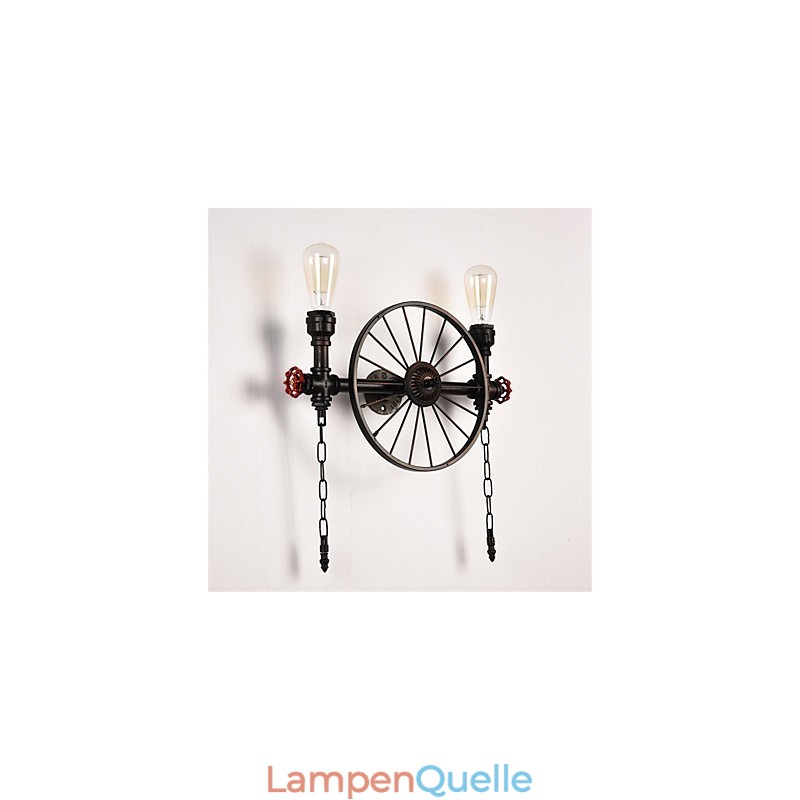 Vintage Industrielle Rohrwandleuchten Kreative Lichter Restaurant Cafe Bar Dekorationsbeleuchtung mit 2 Lichtern Lackiert