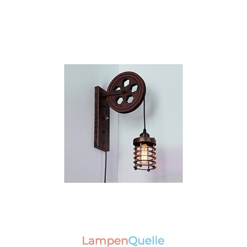 Industrielle Retro Eisen Wandleuchte Kreative Persönlichkeit Lift Pully Wandleuchte