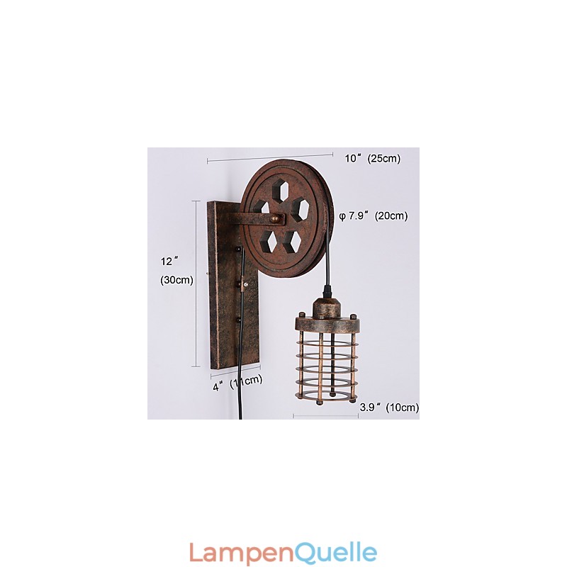 Industrielle Retro Eisen Wandleuchte Kreative Persönlichkeit Lift Pully Wandleuchte