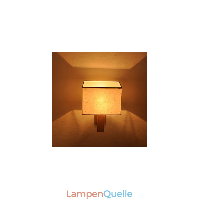 Einfache Wandlampe, Nachttischlampe mit Stoffschirm und Massivholz für Schlafzimmer, Kommode, Wohnzimmer, Babyzimmer