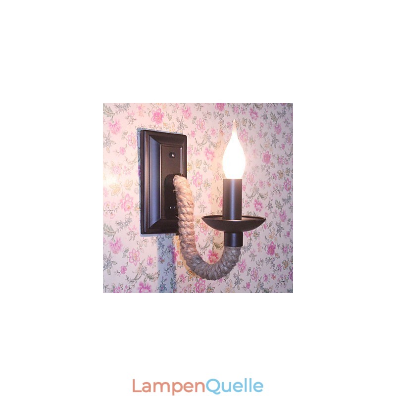 Hanfseil Retro Wandleuchte Kreative Persönlichkeit Bar Eisen Kerzenlampe