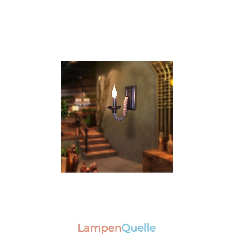 Hanfseil Retro Wandleuchte Kreative Persönlichkeit Bar Eisen Kerzenlampe