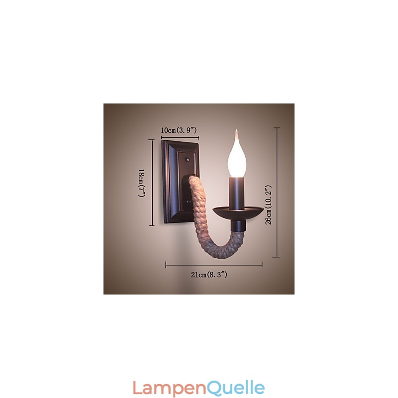 Hanfseil Retro Wandleuchte Kreative Persönlichkeit Bar Eisen Kerzenlampe