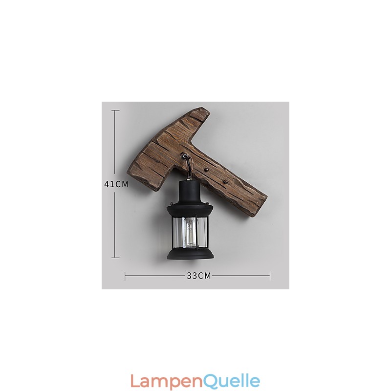 Einkopf-Industrie-Vintage-Retro-Wandleuchte aus Holz und Metall, Farbe zum Dekorieren von Wandleuchten im Home-Hotel-Korridor