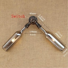 Retro American Village Creative Industry Wind Designer Wasserflasche Wandleuchte Wandleuchte Grau