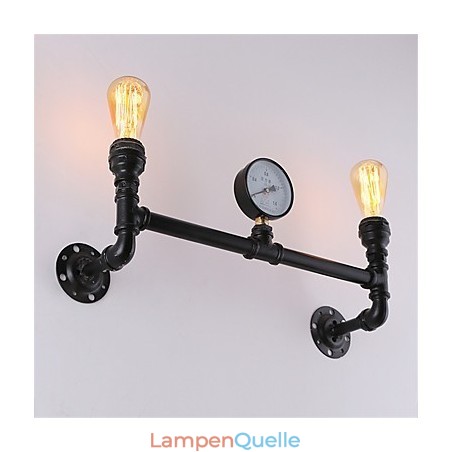 Vintage Industrielle Rohrwandleuchten Schwarze kreative Lichter Restaurant Cafe Bar Dekorationsbeleuchtung mit 2 Lichtern lackiert Vintage Industrielle Rohrwandleuchten Schwarze kreative Lichter Restaurant Cafe Bar Dekorationsbeleuchtung mit 2 Lichtern lackiert
