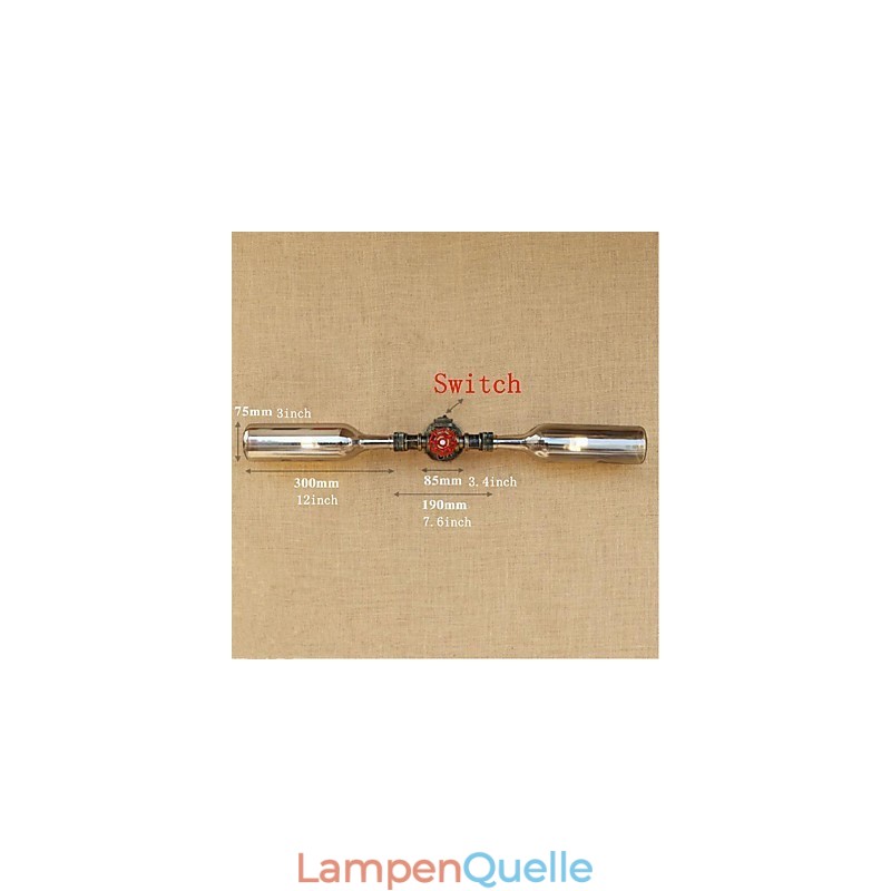 Retro American Village Creative Industry Wind Designer Wasserflasche Wandleuchte Wandleuchte Grau