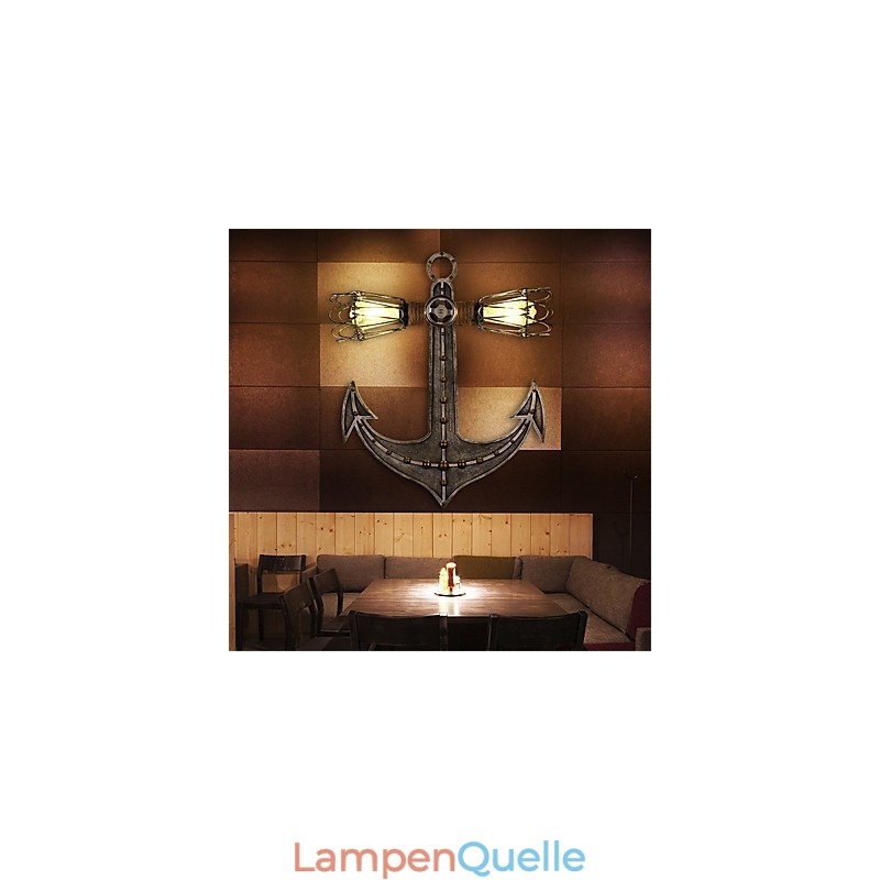 Jahrgang Industrielle Wandleuchten Holz Boot Anker Form Kreative Restaurant Cafe Bar Dekoration Beleuchtung