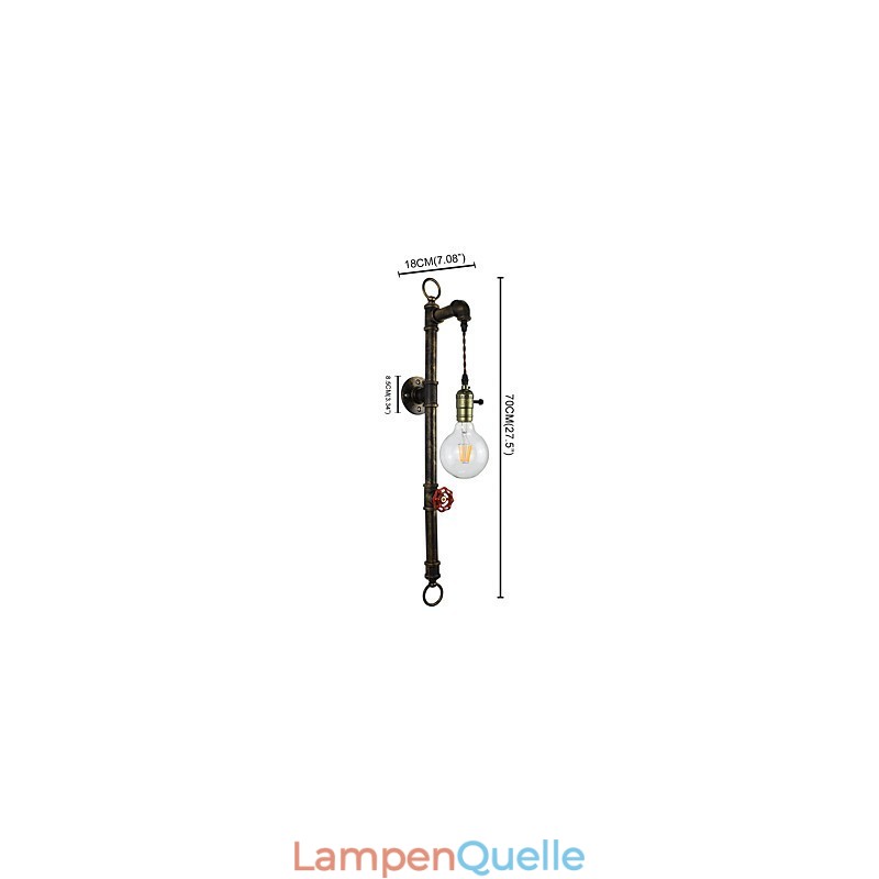 Wandleuchte Wandleuchten Wand Eisen Wandlampe dumm schwarz Lichtschwert Lampe an der Wand