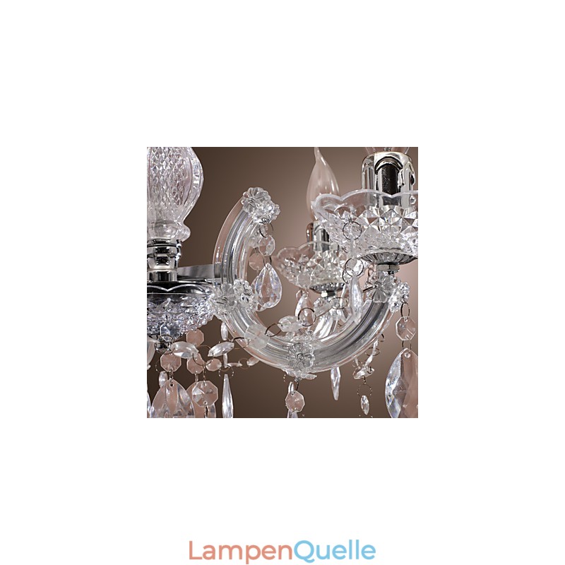 Upligh Chrom Deckenleuchte Kerze Licht Acryl Leuchte Kronleuchter Anhänger