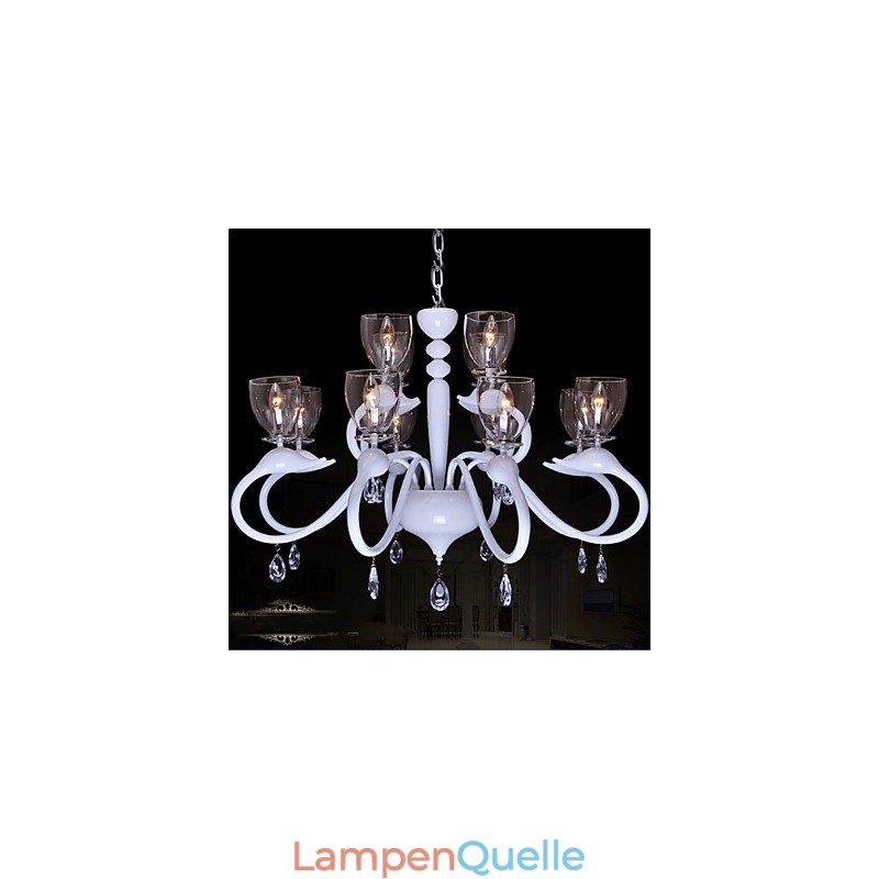 Europäischer Stil Kristall Droplight Individualität Creative Swan 12 Licht Kronleuchter