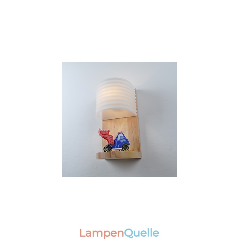 Einfache Wandlampe, Nachttischlampe mit Glasschirm und Massivholz für Schlafzimmer, Kommode, Wohnzimmer, Babyzimmer, Studentenwohnheim, Couchtisch, Bücherregal