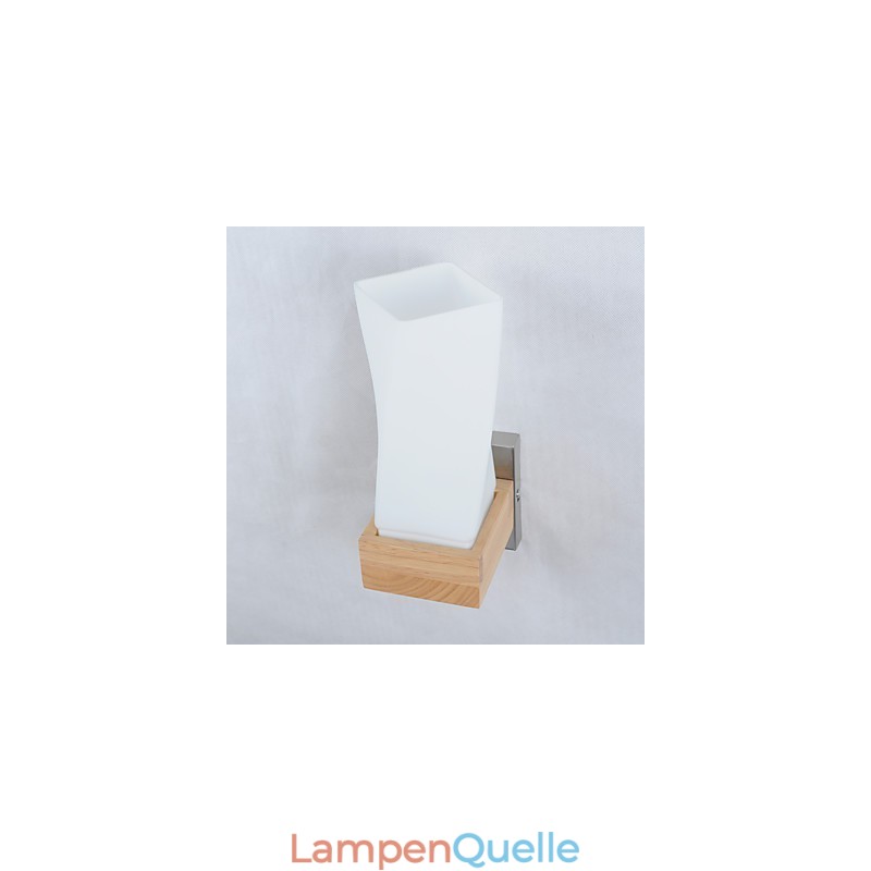 Einfache Wandlampe, Nachttischlampe mit Glasschirm und Massivholz für Schlafzimmer, Kommode, Wohnzimmer, Babyzimmer, Studentenwohnheim, Couchtisch, Bücherregal