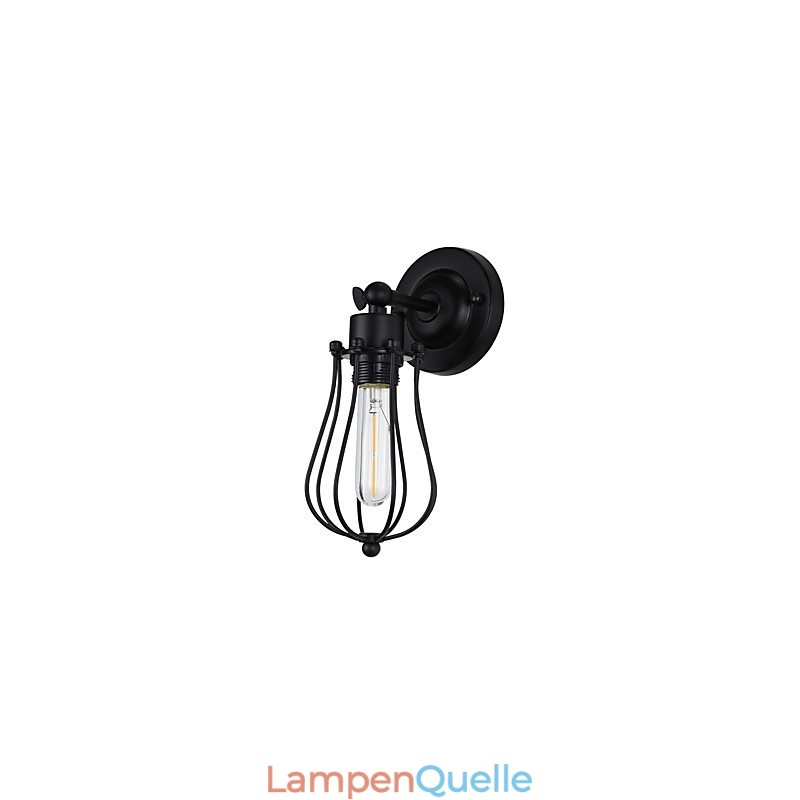 Wandleuchte aus lackiertem Stahl, dumme schwarze amerikanische Kaffeedekoration, Retro-Wandleuchte, Lichtschwertlampe an der Wand