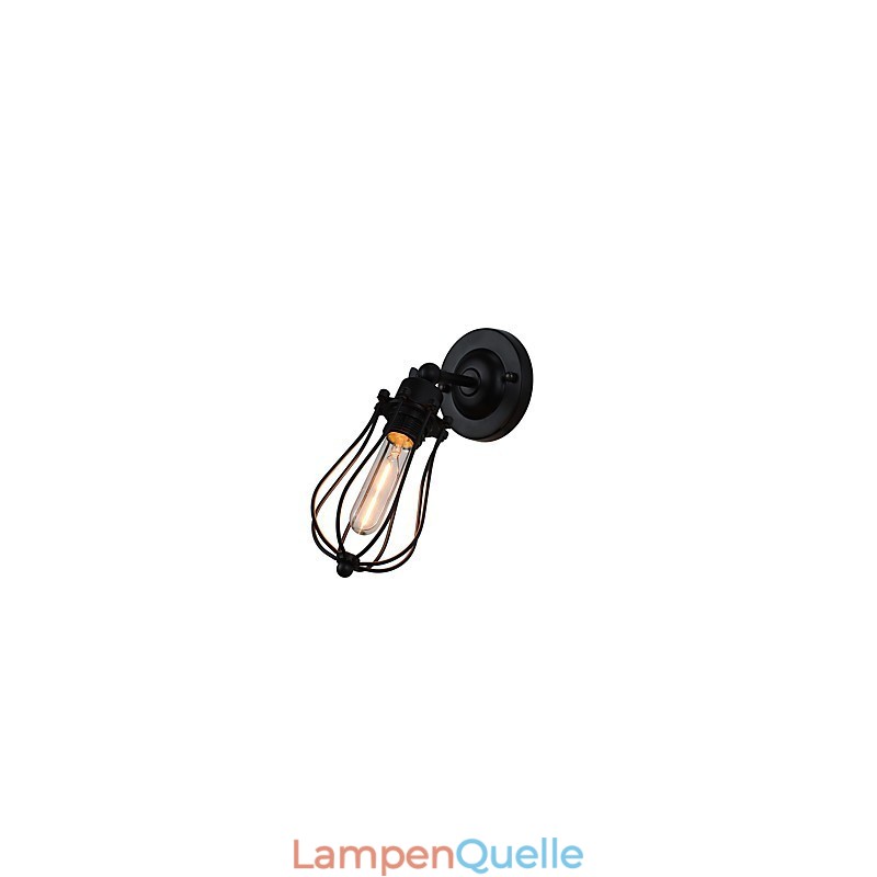 Wandleuchte aus lackiertem Stahl, dumme schwarze amerikanische Kaffeedekoration, Retro-Wandleuchte, Lichtschwertlampe an der Wand