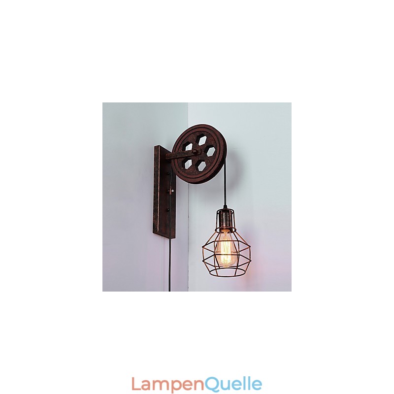 Industrielle Retro Eisen Wandleuchte Kreative Persönlichkeit Lift Pully Wandleuchte